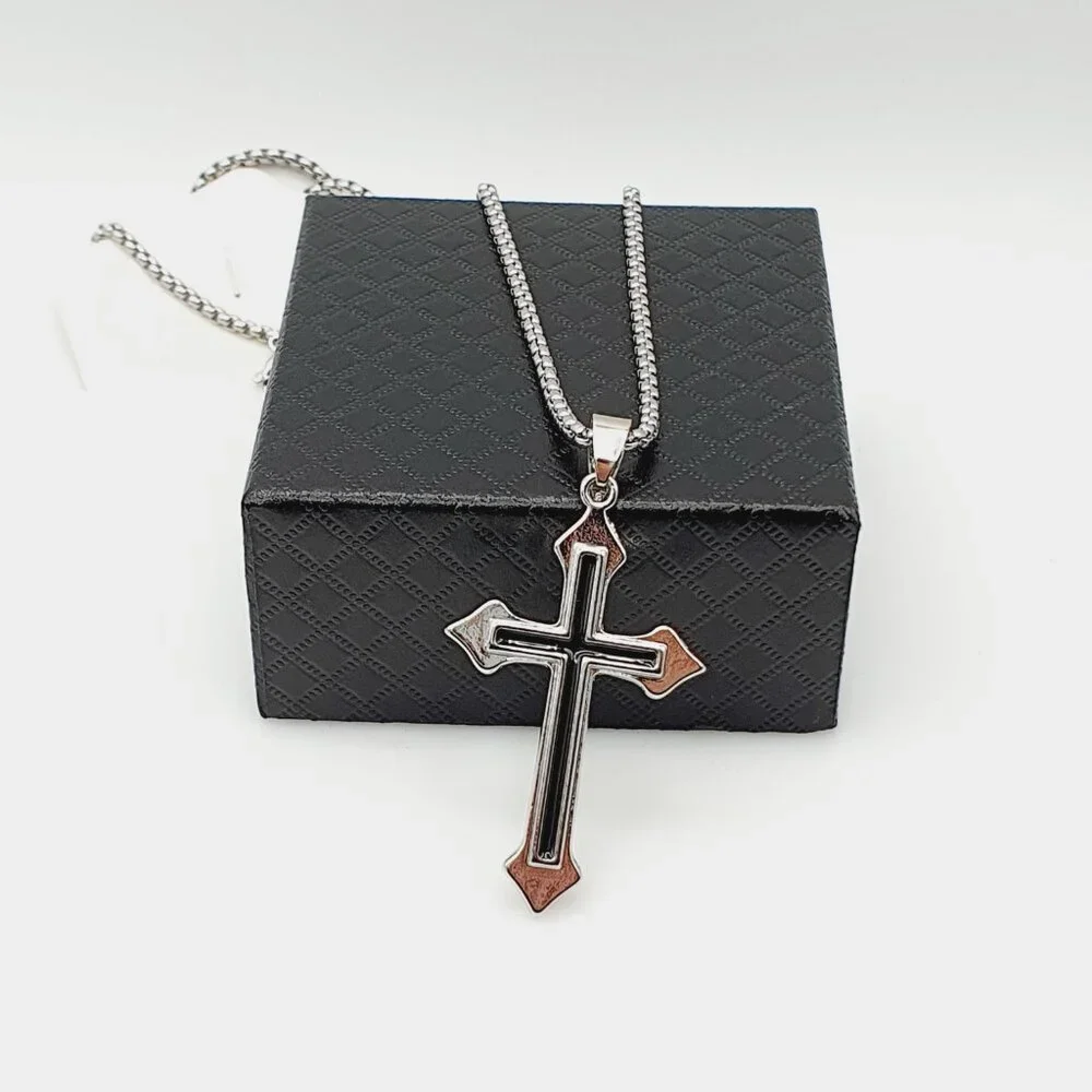 ❤️Cross Nail Chain scarecrow gothic Necklace, N90201P122 - Picture 5 of 11